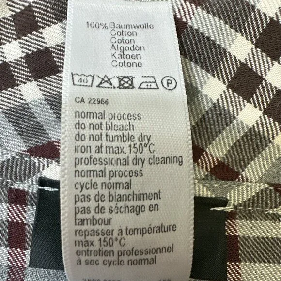 Hanro Switzerland Men's Flannel Checked Robe Cotton Cozy Comfort Size XXL - Picture 10 of 12